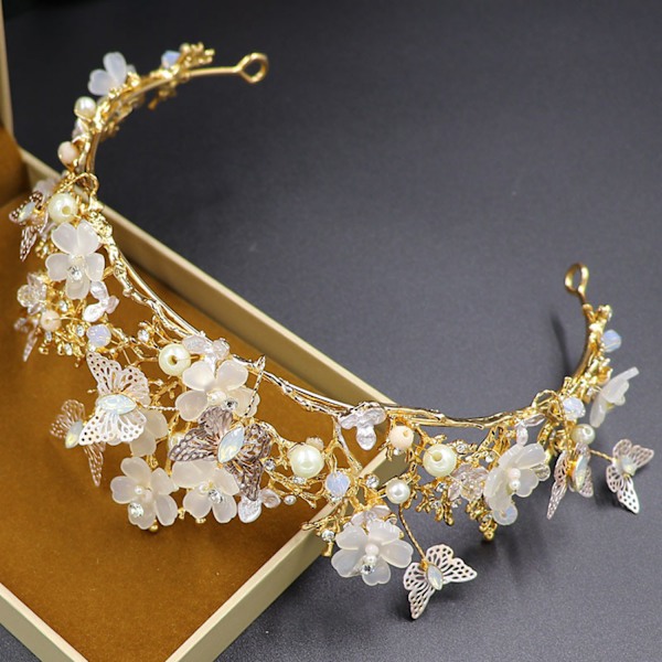 ##/Fjärilsblommig Bruddiadem Krona Legering##/
