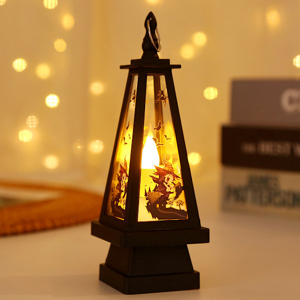 ##/Halloween triangelformad vindlampa - häxa, Halloween LED-ljus##/