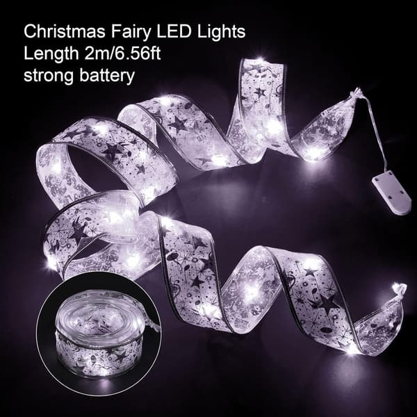 ##/Silver Glansigt Ljusband, 2m, 20 LED, Julband, Jul##/