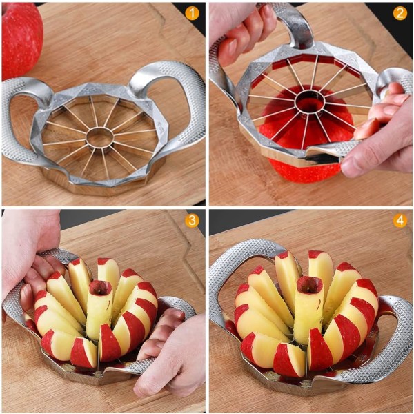 Äppelskärare med 12 rostfria blad, ananas-skärare, a