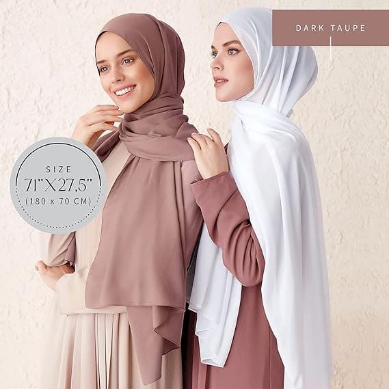 Nude Beige Chiffon Sjal, Lett Sjal for Kvinner, Kvinnesjal