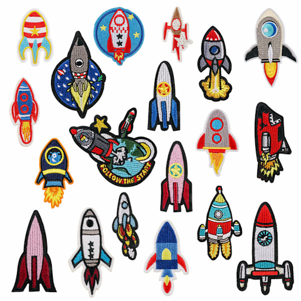 ##/24 st Stryk-på Broderade Lappar Planet Broderi##/
