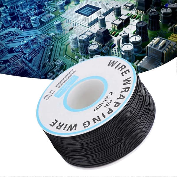 Wrapping Wire Circuit Board Flying Wire Kobber Enkeltlederledning Elektronisk Tilslutningskabel Sort