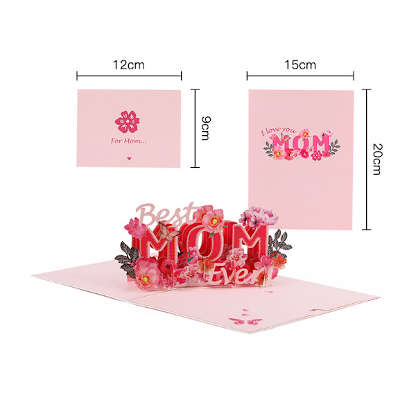 Äitienpäiväkortti, Syntymäpäiväkortti Äidille, 3D Pop Up Tervehdyskortti