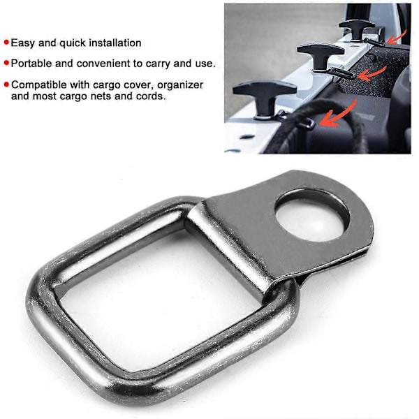 6 stk. nedbindings D-ringer sammenleggbare erstatningstilbehør passer for Jeep Wrangler 2007-2017