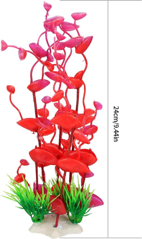 3 stycken konstgjorda akvarieväxter (24 cm), stort akvarium i plast