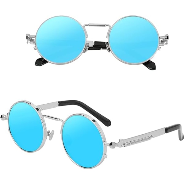 Silver Ram Ice Blue Sheets Icke-polariserade ovala solglasögon för W