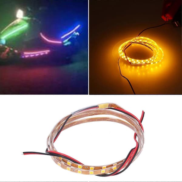 90 cm LED Strip 90 Lampechips Dekorativ Ambientebelysning 12V Universal til Bil Motorcykel Orange Lys