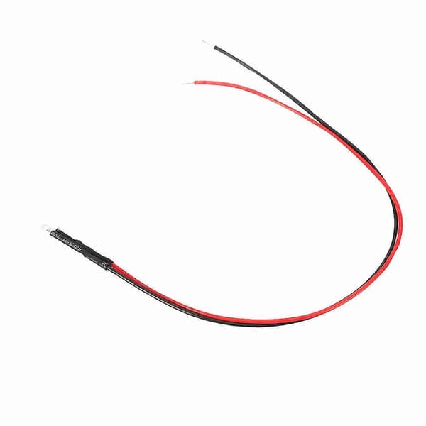 10 stk. 12V 3mm LED Lysdiode Kablet Flerfarget LED Lys Kabel 20cm 0.06W (Varm hvit)