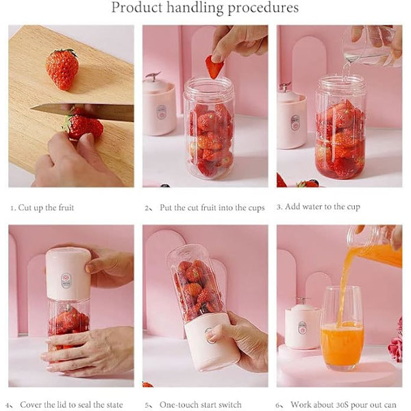 ##/(hvit) juicer blender liten fruktjuicer blender juiceekstraktor Bærbar USB-oppladbar 500ml##/