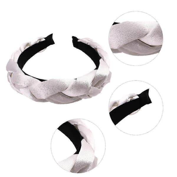 Hårband för kvinnor Sammet Flätade Hårband Mode Hårband Kors Hårtillbehör white
