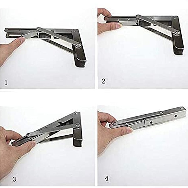 ##/200 mm Foldbar Brakett, Foldbar Konsollbrakett i Rustfritt Stål, Wa##/