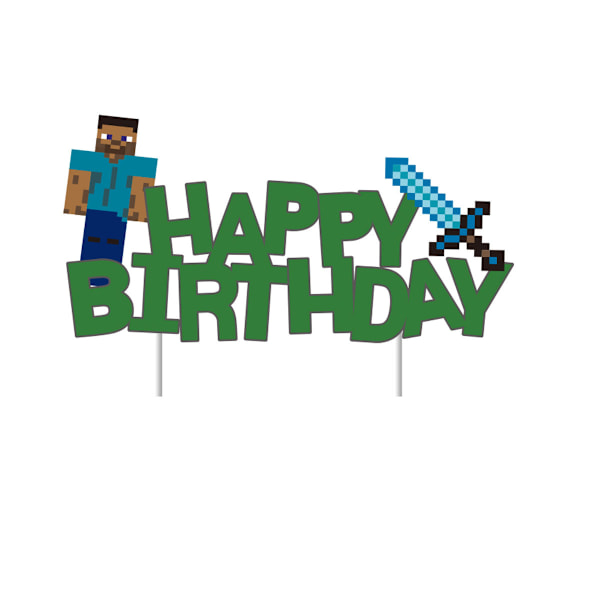 26 Stykker Minecraft Dekorationer, Fødselsdagskage Toppers, Cupcake I