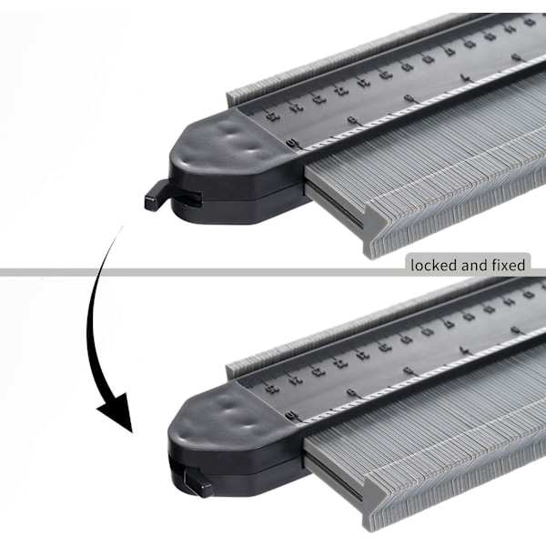 ##/Konturmätare i Plast med Lås 25cm Profilmätare Mätlinjal##/