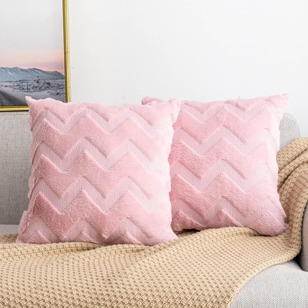 2 kpl Faux Wool ja Velvet tyynynpäälliset, Pehmeä ja Luksus