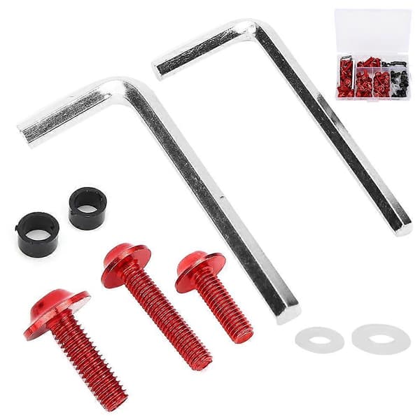 158 Delars Universal Kåpskruvar Packning Nyckel Kit Motorcykeltillbehör Röd