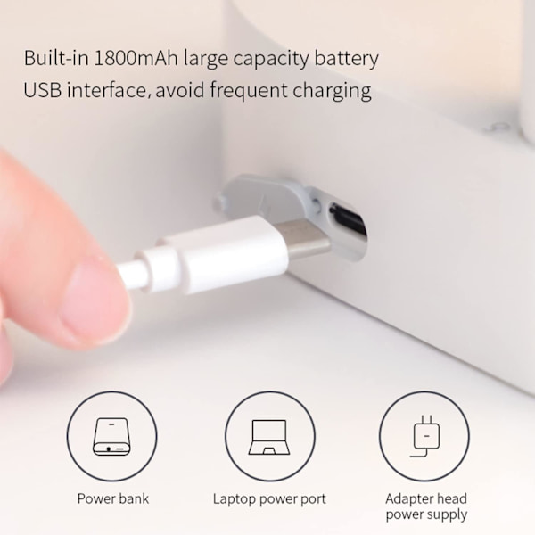 Vit - 1 Styck Bärbar Vattenkokarpump, USB Laddningsbar Vattenkokare Di