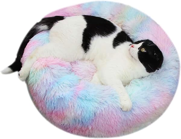 Katt og Hund Seng Runde Luksus Kjæledyr Donut Pute Vaskbar og