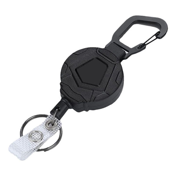 ##/Stycke Utdragbar Nyckelring för ID-Kortshållare Robust Badge Reel Upp till Tjockt Fodral med Rostfritt Stål Fjädertråd##/