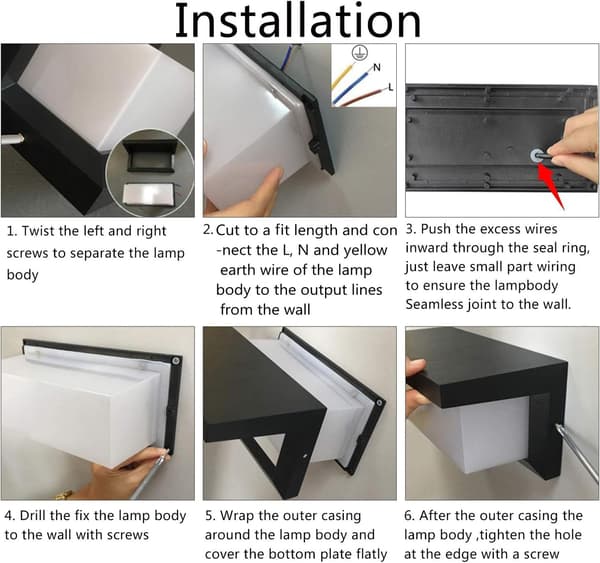 Moderne Udendørs LED Vægskinne 18W Vandafvisende IP65 Antracit Alu