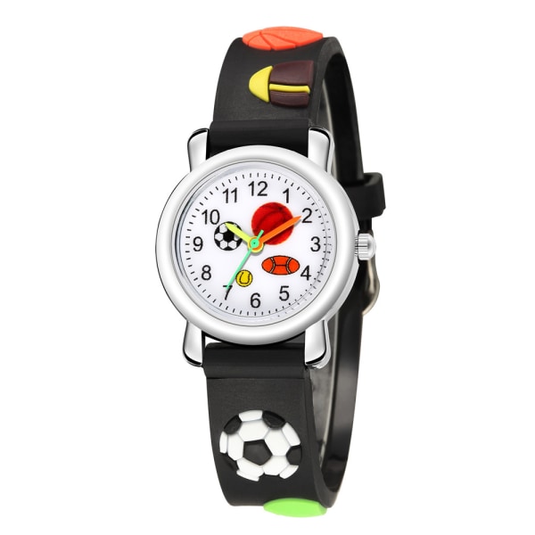 Kids Watch(Black, Football),Children's Waterproof Wristwatch Quar