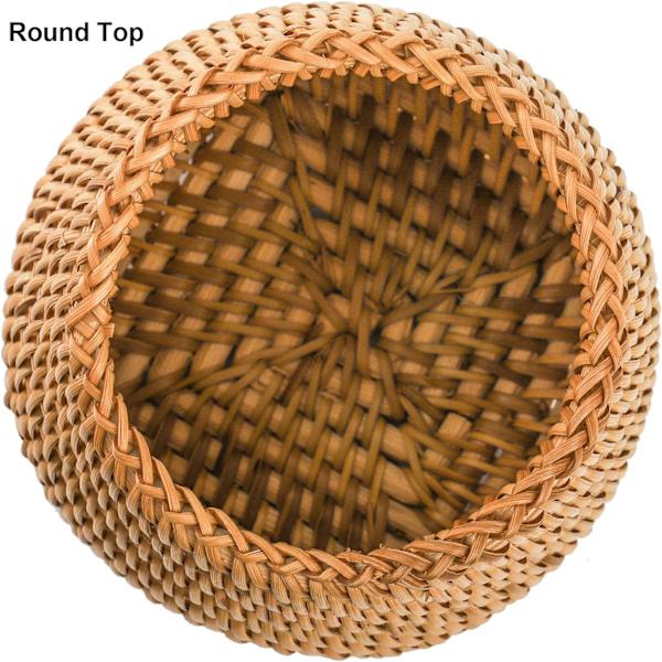 2 kpl Rattan-kynäpidikettä työpöydälle, käsintehty kynäkuppi