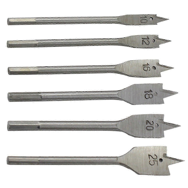 6 st Plattborrsats i trä 10, 12, 16, 18, 20 & 25 mm Hålsågar för träbearbetning