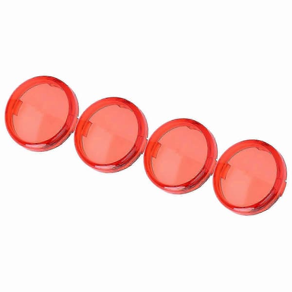 4 stk. 6 cm/2,36 tommer Motorcykel Blinklys Glas Dæksel ABS Universal Motorcykel Tilbehør Rød