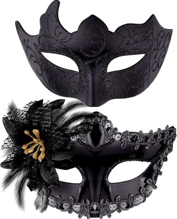 Venetiansk Maske Par Maskerade Maske Kvinder Blonder Venetiansk Maske til