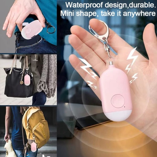 2 stycken 130 DB Personligt Nödalarm (Rosa & Vit - 70*36*17mm),