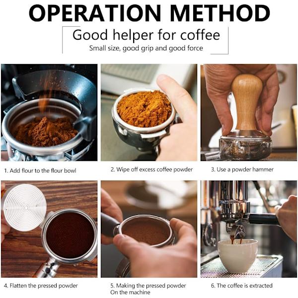 Trätamper, Rostfritt Stål Kaffetamper Rostfritt Stål Cof