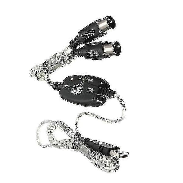 Usb til Midi 5-pin kabelkonverter 2 i 1 til pc-lydudgangsredigering til klaver elektronisk elektronisk