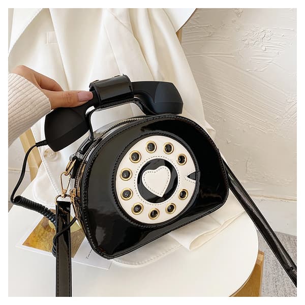 Kreativ telefon håndtaske, crossbody taske, sort