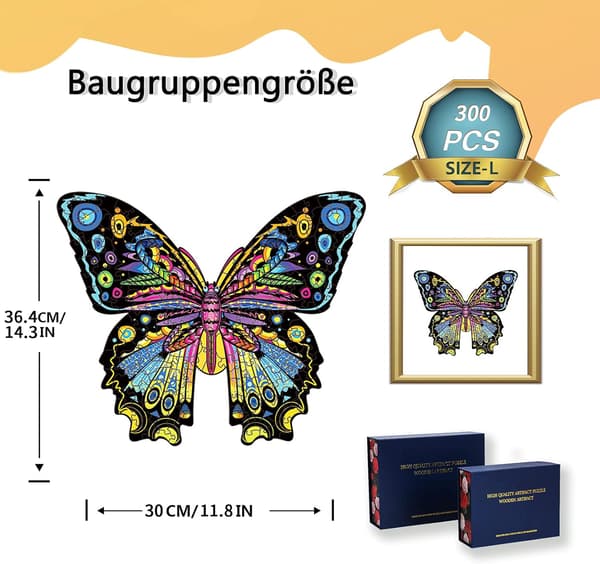 Trepuslespill for voksne 3D Trepuslespill Tre-sommerfugler Puslespill