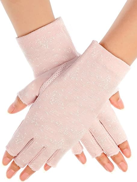 Solskyddshandskar för kvinnor, fingerlösa, halkfria, sommarhandskar, UV-skydd