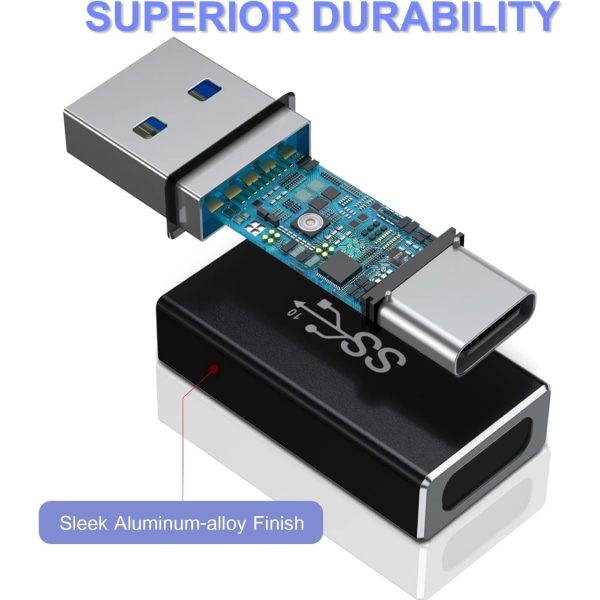 USB C hona till USB 3.0 hanadapter 2-pack, typ A 3,1 5 Gbps GEN
