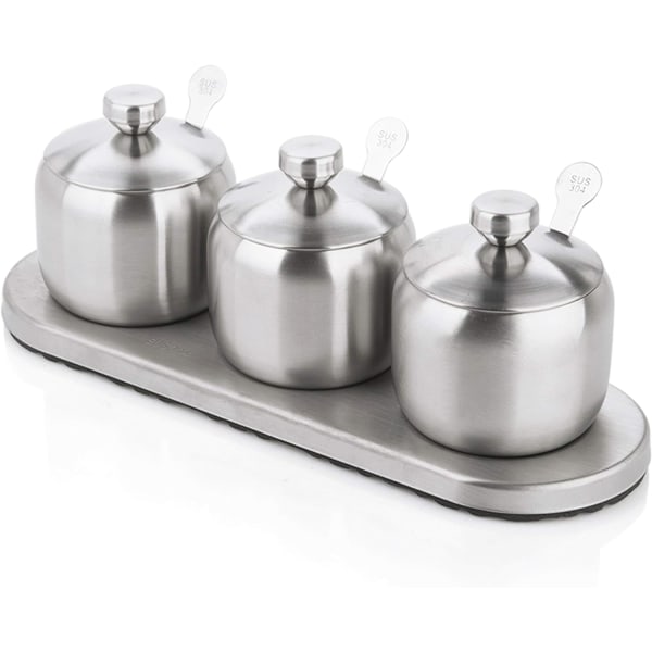 18/8 rostfritt stål kryddbehållare Set, Spice Jar Rack, Co