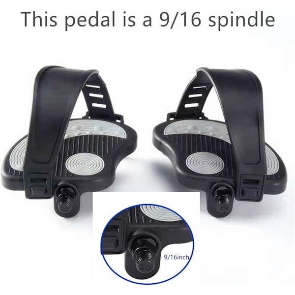 Motionscykelpedaler med stropper til motionscykel-dynamometer