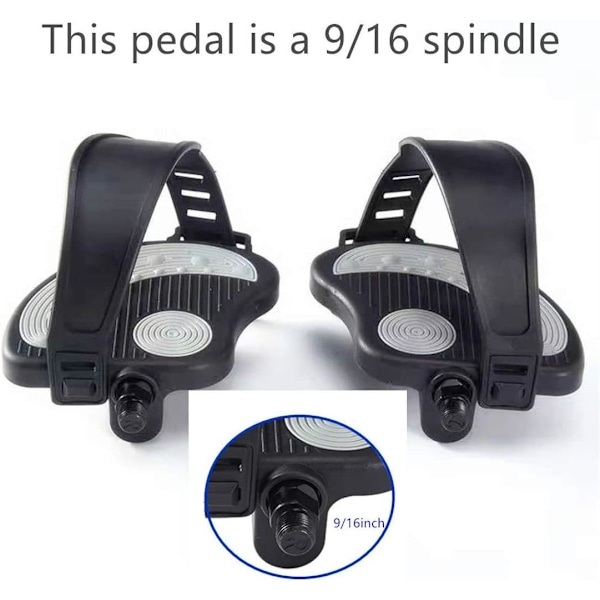 ##/Træningscykelpedaler med stropper til træningscykel/dynamometer, spinning##/