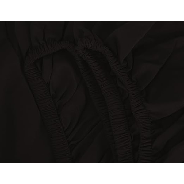 ##/Mikrofiber sengetøj med elastik Sort 160 x 200 x 30 cm##/