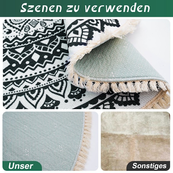 ##/Utendørs teppe mandala teppe rundt 120 cm vaskbart bomulls teppe##/