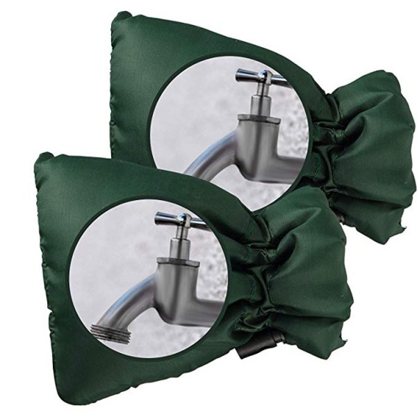 2-pack Utomhuskran Skydd - Grön Vindtät Vattentät Frostskydd