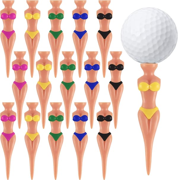 15 Sjovt Golf Tees Lady Bikini Girl Golf Tees, 76 mm (3 Tommer