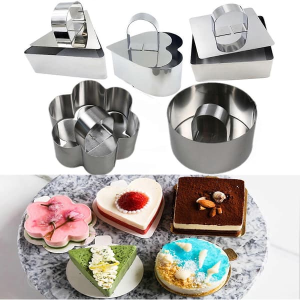 Mini Bakring Värmebeständig Mångsidig Korrosionsbeständig Mousse Kakform Ring i Rostfritt Stål för Kök 3