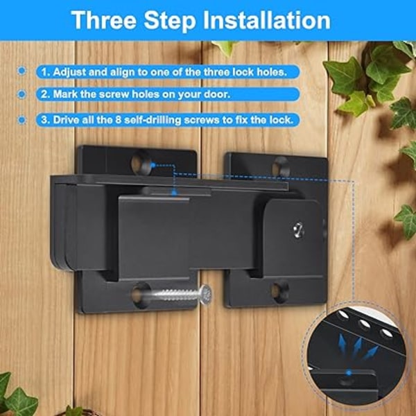 7,5\" Flip Gate Latch Lås med Hänglås Hål 1-pack, 4mm Tjock