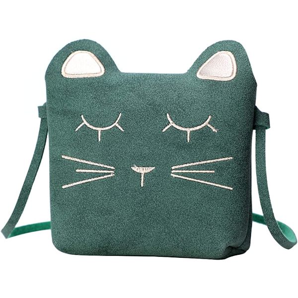 Cat Little Girls Axelväska (Grön), Söt Kattunge Öron Messenger B