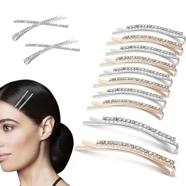 ##/10 STK Klar Rhinestone Bobby Pins Små Kristall Bobby Pins##/
