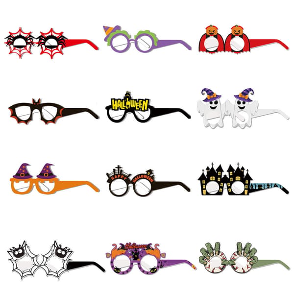 ##/Glasögonpaket med 12 stycken Halloween-glasögon, leksaksglasögon, cosplay, glitter##/