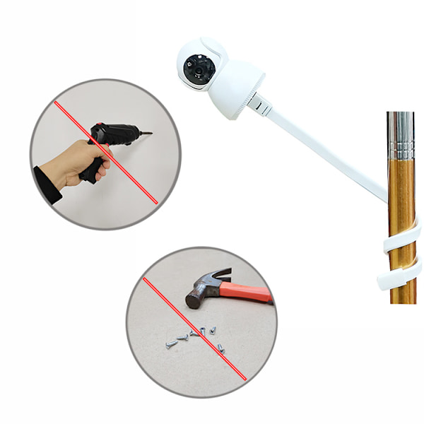 ##/2 st Flexibla Babykamerafästen med Mini 360° Swivel Kulhuvud Flexibelt Säkerhetskameramontage med 1/4 Skruv Kamera Ingår Inte##/
