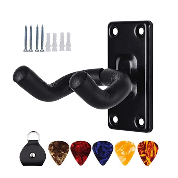 Gitarr Vägghängare [3-pack] Halkfri Metall Gitarrkrok för Akustisk Elektronisk Klassisk Bas eller Ukulele Gitarr i Vardagsrum/Studio/Showroom